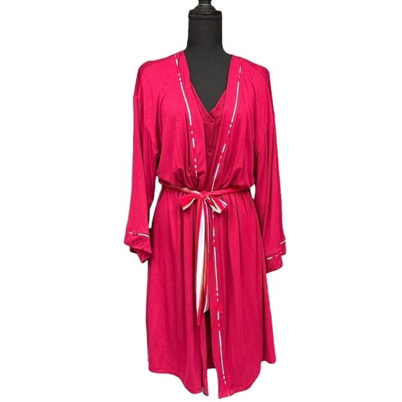 Hale Bob Burgundy Kimono Robe with Tie Belt - Size L NWT - Picture 10 of 10
